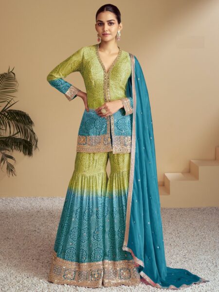 Glamorous Festival Wear Chinon Semi-Stitched Salwar Suit Collection
