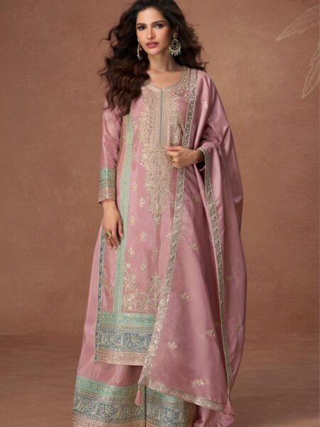 Glamorous Peach Festival Wear Suit Collection