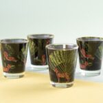 Gold Rim Leopard Print Shot Glasses - Set of 4