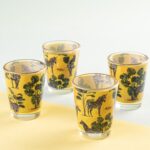 Gold Rim Zebra Print Shot Glasses - Set of 4