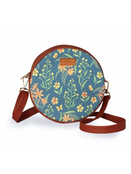 Grey Summer Blossoms Orbit Sling Bag for Women