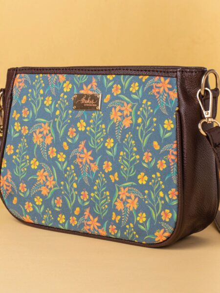 Grey Summer Blossoms Sling Bag