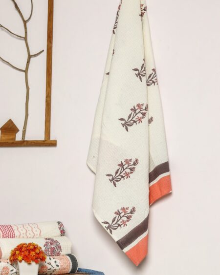 Hand Block Print Waffle Cotton Towel