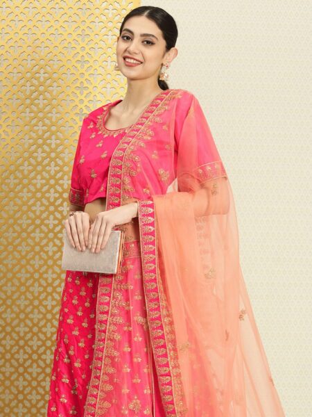 House of Pataudi Embellished Thread Work Ready to Wear Jashn Lehenga & Blouse With Dupatta