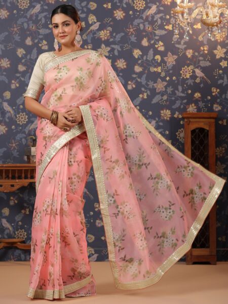 House of Pataudi Floral Printed Saree