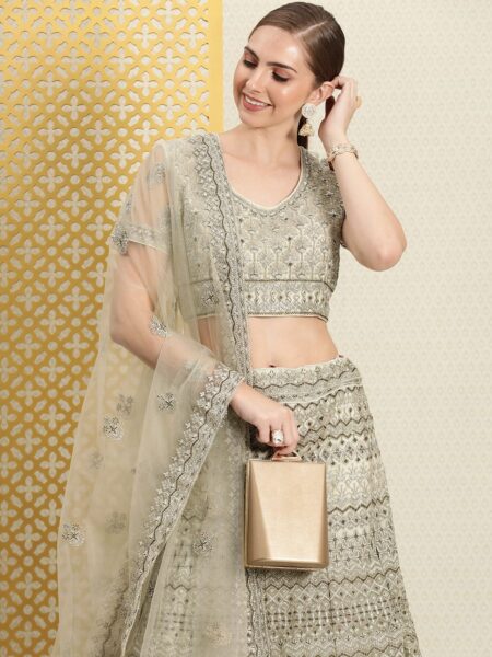 House of Pataudi Jashn Embellished Thread Work Ready to Wear Lehenga & Blouse With Dupatta