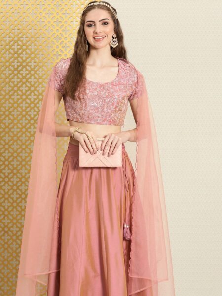 House of Pataudi Jashn Embroidered Thread Work Ready to Wear Lehenga & Blouse With Dupatta