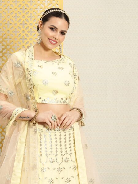House of Pataudi Women Jashn Floral Woven Design Stitched Lehenga & Blouse With Dupatta