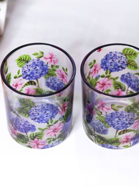 Hydrangea Beverage Glasses - Set of 2
