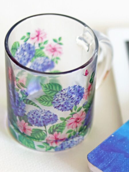 Hydrangea Glass Mug