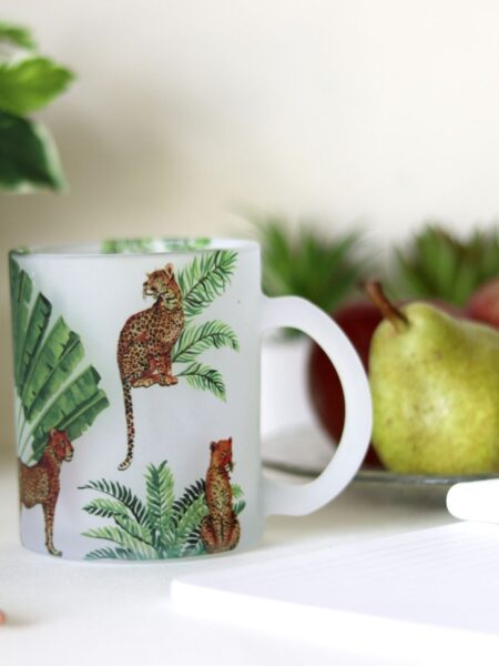 Leopard Print Glass Mug