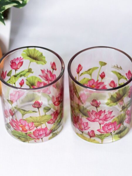 Lotus Field Beverage Glasses - Set of 2