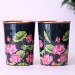 Lotus Field Copper Tumblers - Set of 2