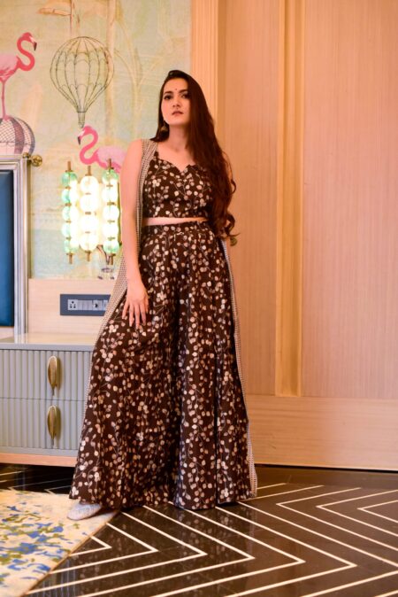 Brown Koti Style Indo-Western Suit