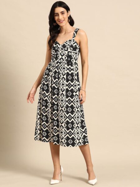 MABISH by Sonal Jain Printed Crepe A-Line Midi Dress