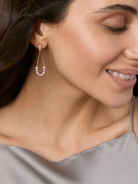 MINUTIAE Rose Gold Contemporary Drop Earrings