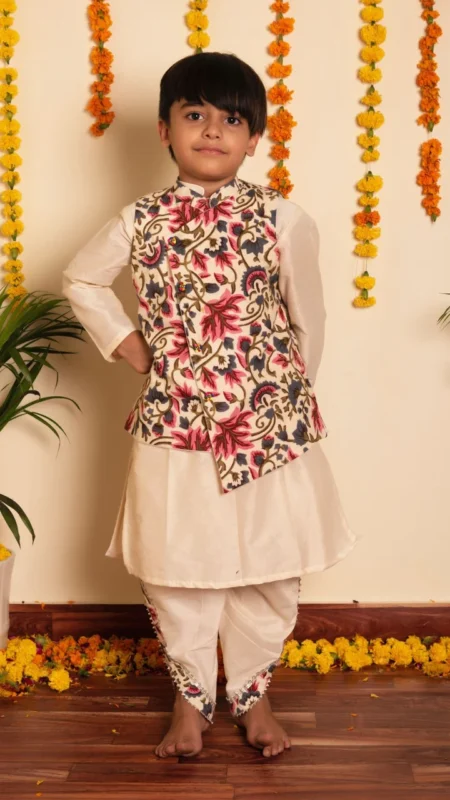 BACHPAN GARDEN ROSE KURTA DHOTI SET