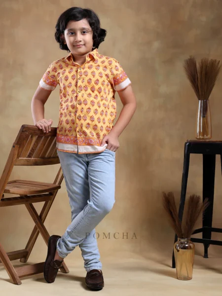 BACHPAN MOGRA COTTON HAND BLOCK SHIRT