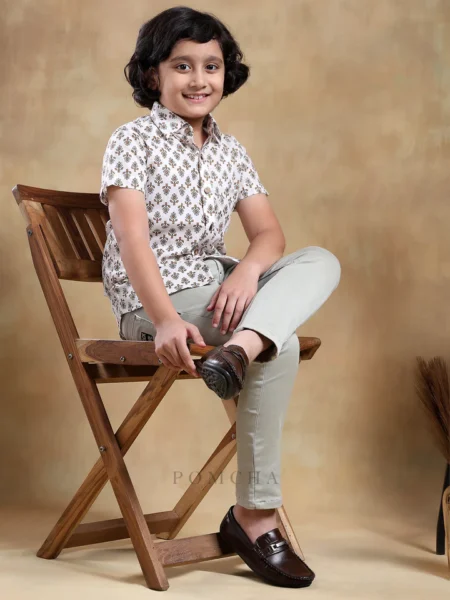 BACHPAN CHANDAN COTTON HAND BLOCK SHIRT