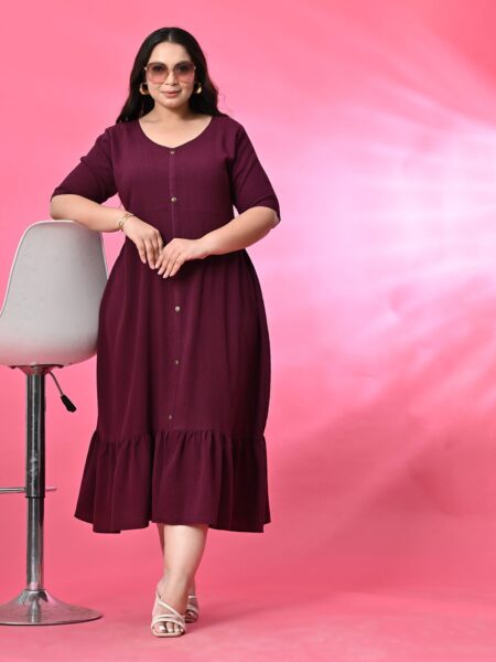 PrettyPlus by Desinoor.com Plus Size A-Line Midi Dress