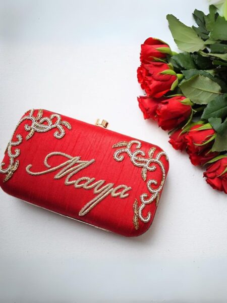 RED PERSONALISED CLUTCH
