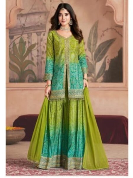 Readymade Digital Print Sharara Plazo Set