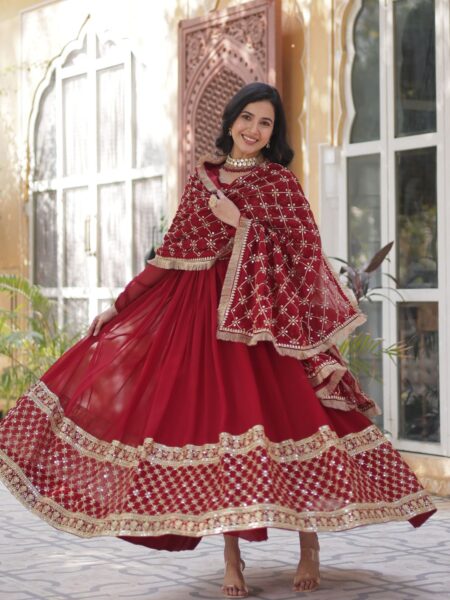 Premium Designer Readymade Gown Collections - Maroon
