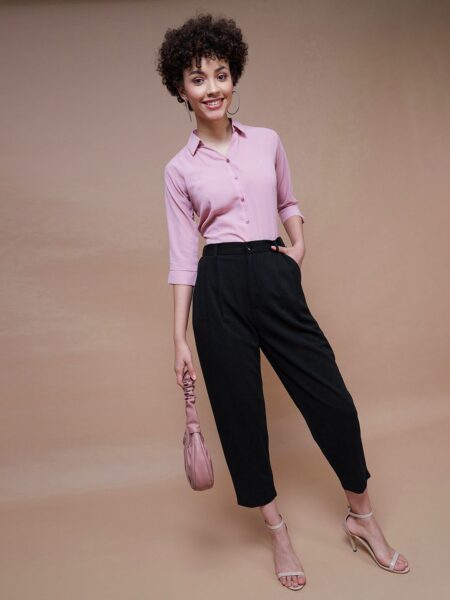 SASSAFRAS BASICS Women Tapered Fit Pleated Trousers