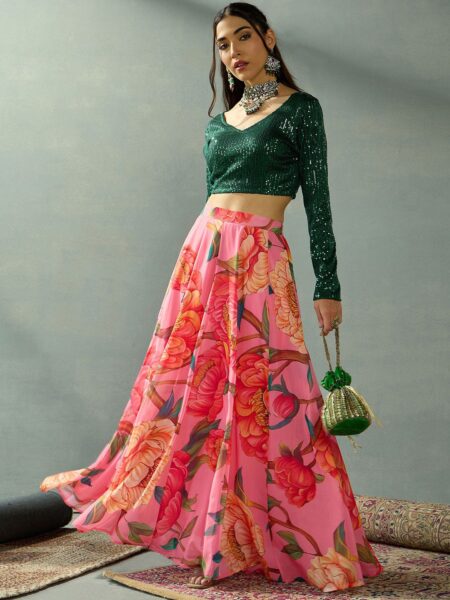 Shae by SASSAFRAS Embellished Sequinned Ready to Wear Lehenga &