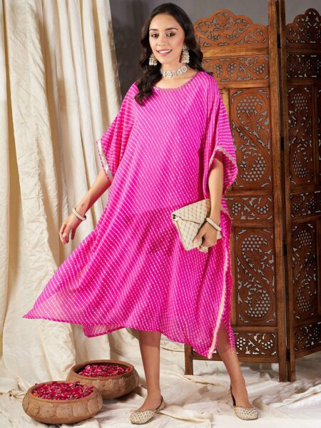 Shae by SASSAFRAS Striped Kaftan Midi Dress