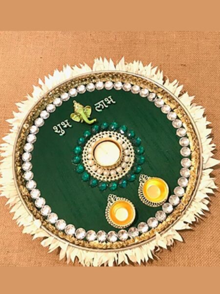 Shubh Labh Pooja Thali Green
