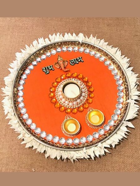 Shubh Labh Pooja Thali Orange
