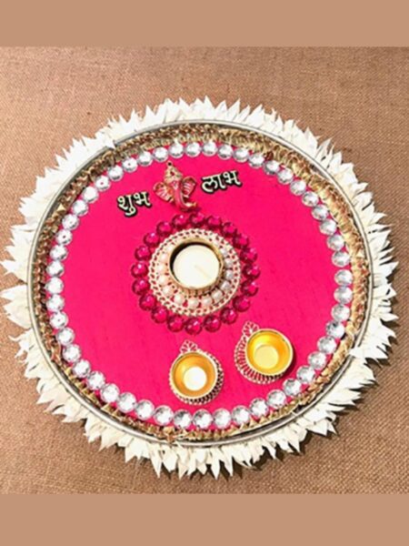 Shubh Labh Pooja Thali Pink