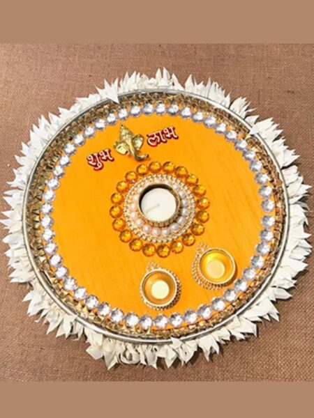 Shubh Labh Pooja Thali Yellow