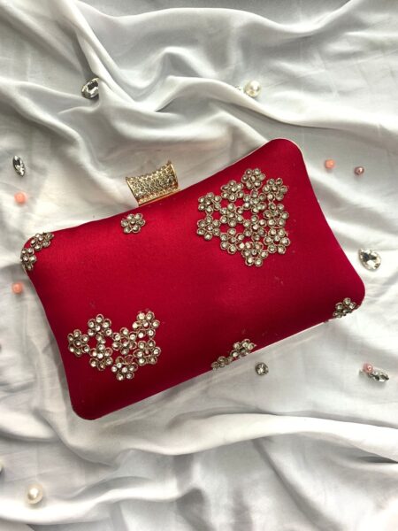 Stones Clutches Dark Pink