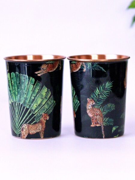 The Leopard Print Copper Tumblers - Set of 2