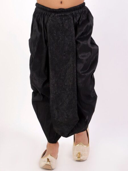 VASTRAMAY Boys Black Embroidered Dhoti