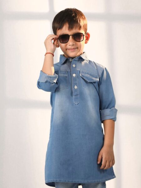 Boys' Blue Kurta
