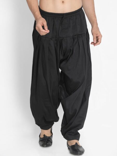 VASTRAMAY Men Black Cotton Blend Salwar