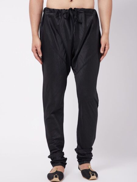 VASTRAMAY Men Black Solid Slim-Fit Churidar