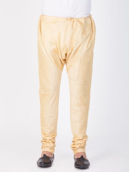 VASTRAMAY Men Cream-Coloured Solid Churidar