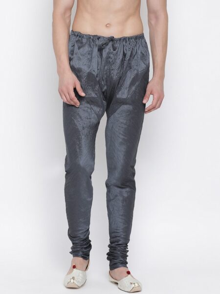 VASTRAMAY Men Grey Solid Churidar