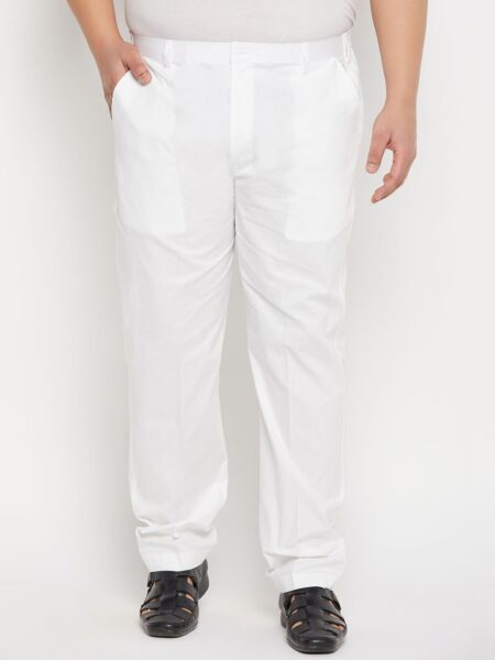 VASTRAMAY PLUS Men Plus Size Pure Cotton Mid-Rise Pyjama