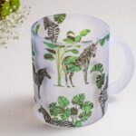 Zebra Print Frosted Glass Mug