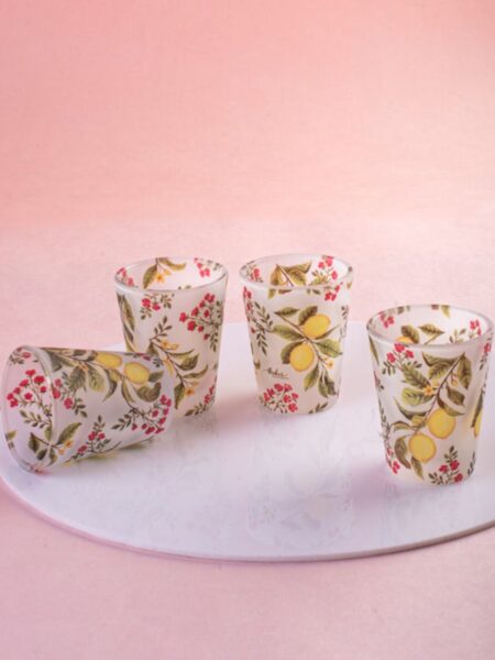 Zesty Lemon Frosted Shot Glasses - Set of 4