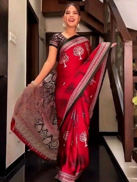 Zip & Go Digital Printed Gown Saree