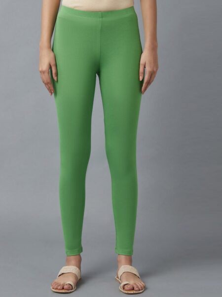 elleven Woman Green Cotton Lycra Tights