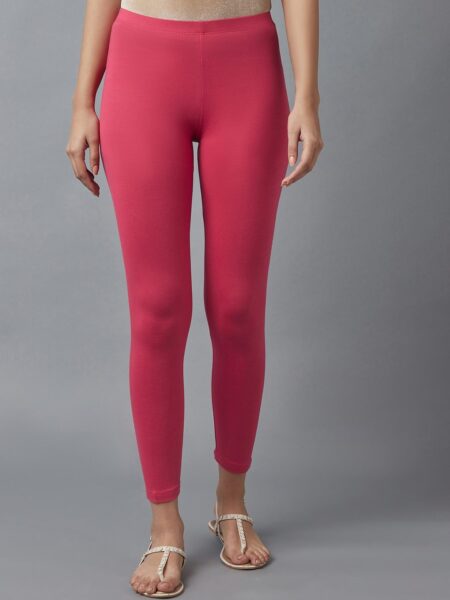 elleven Woman Pink Cotton Lycra Tights