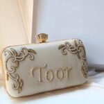 IVORY PERSONALISED CLUTCH (ROSE LOCK)