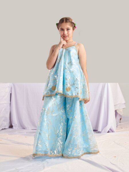 pspeaches Girls Printed Regular Kurti with Palazzos